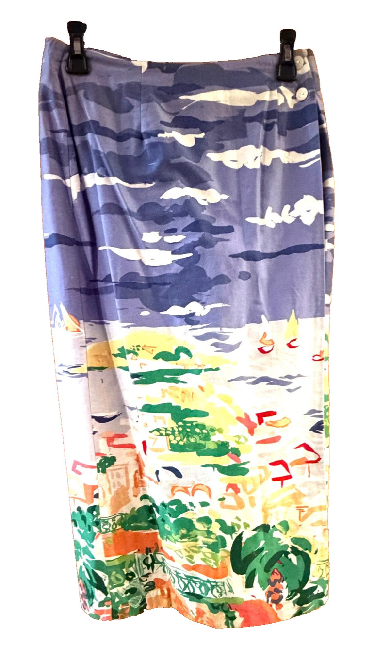 Bushwacker Vintage Wrap Skirt *Sz 10 Ocean Beach Resort wear Midi